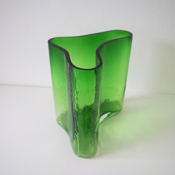 Image 1 of 1970S Krosno Poland Cast Glass Organic Design Vase 