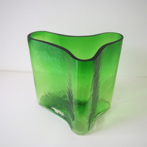 1970S Krosno Poland Cast Glass Organic Design Vase 