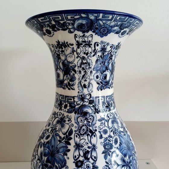 Image 1 of Italian Ceramic Vase Ardalt Blue Delfia '50-'60