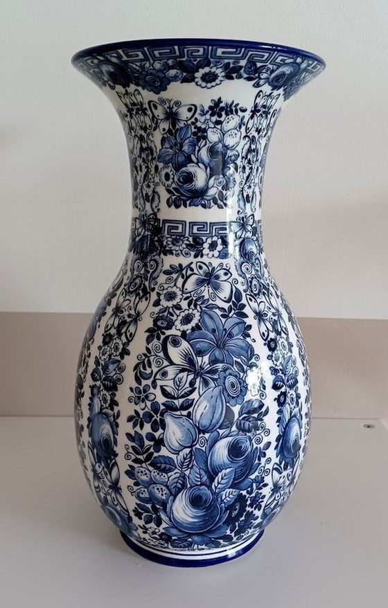 Image 1 of Italian Ceramic Vase Ardalt Blue Delfia '50-'60