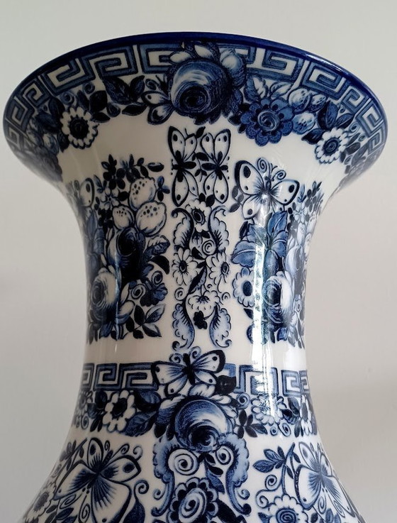 Image 1 of Italian Ceramic Vase Ardalt Blue Delfia '50-'60