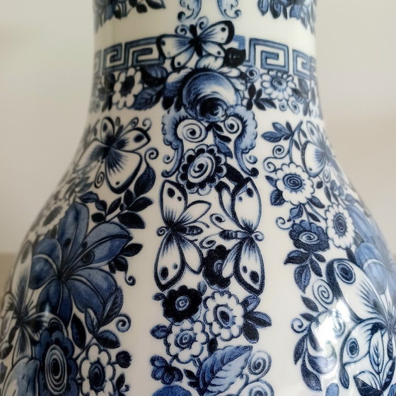 Image 1 of Italian Ceramic Vase Ardalt Blue Delfia '50-'60