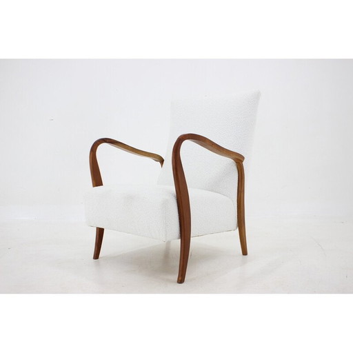 Vintage italian armchair in curly fabric, 1960s