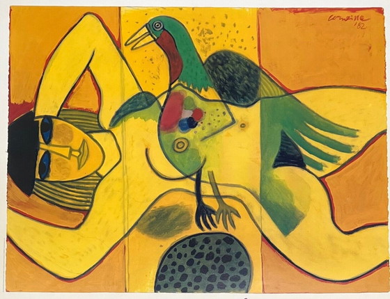 Image 1 of Guillaume Corneille (1922-2010) Affiche Le Nu jaune avec Tampon Atelier