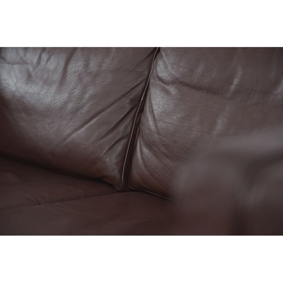 Image 1 of Coppia di divani vintage in pelle scandinavi degli anni '70