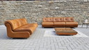 Vintage Loft Studio Space Age 60S 70S Groupe de sièges en cuir Canapé en cuir