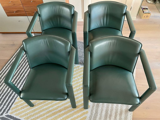 4x Leolux leather dining room chair