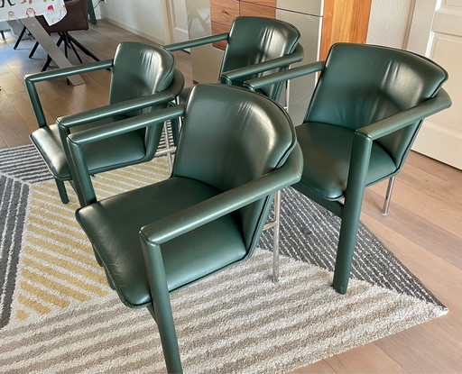 4x Leolux leather dining room chair