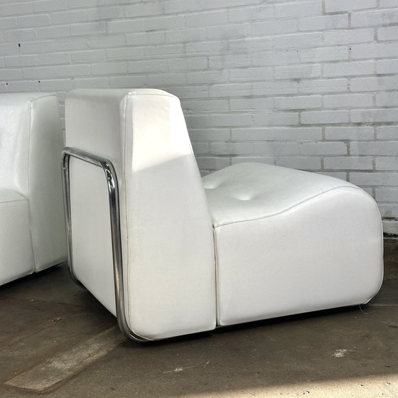 Image 1 of Adriano Piazzesi armchairs white with tubular frame