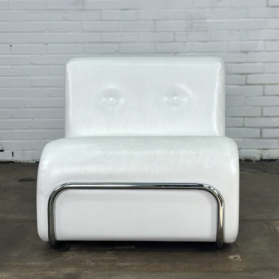 Image 1 of Adriano Piazzesi armchairs white with tubular frame