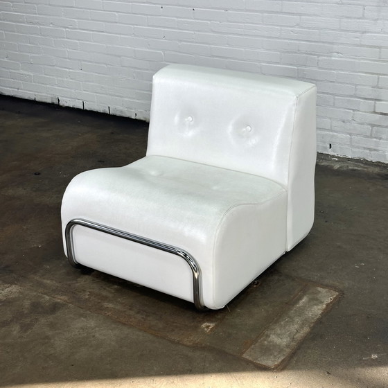 Image 1 of Adriano Piazzesi armchairs white with tubular frame