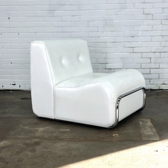 Image 1 of Adriano Piazzesi armchairs white with tubular frame