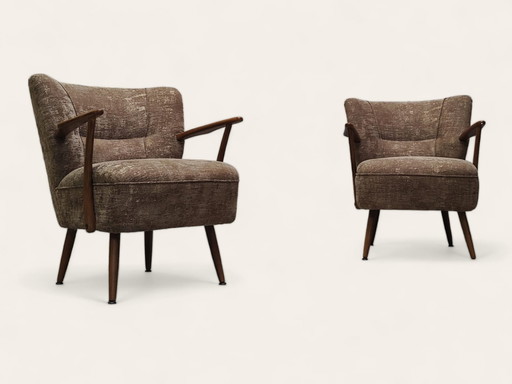 Two Mid Century cocktail armchairs