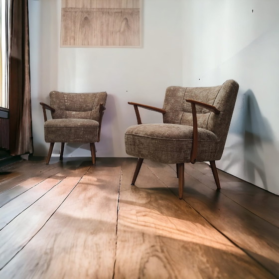 Image 1 of Two Mid Century cocktail armchairs