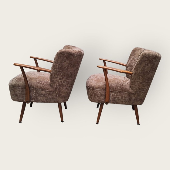 Image 1 of Two Mid Century cocktail armchairs