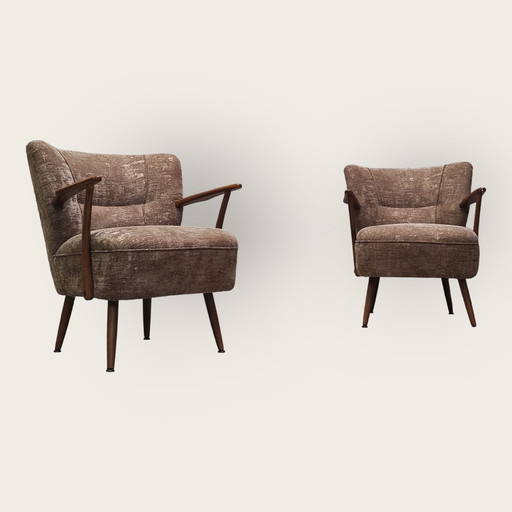 Two Mid Century cocktail armchairs