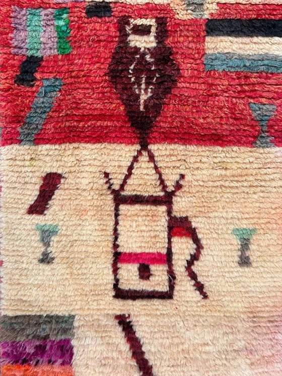 Image 1 of Modern Orange Boho Moroccan Runner Rug