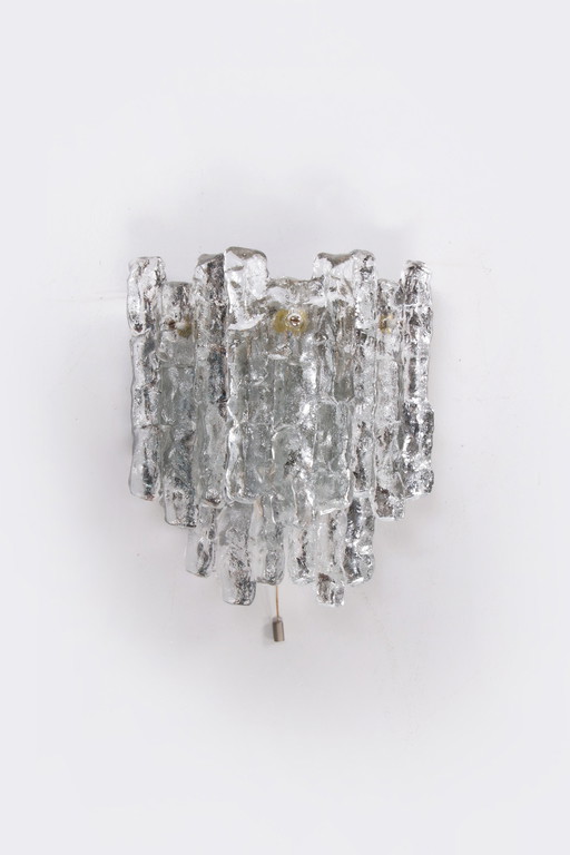 Crystal ice glass wall lamp design by J. T. Kalmar 1960