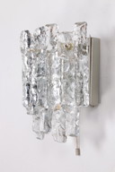 Crystal ice glass wall lamp design by J. T. Kalmar 1960