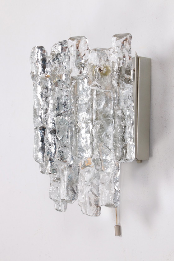 Image 1 of Crystal ice glass wall lamp design by J. T. Kalmar 1960