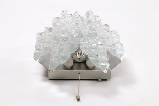 Image 1 of Crystal ice glass wall lamp design by J. T. Kalmar 1960