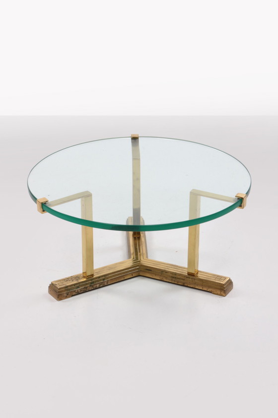 Image 1 of Table d'appoint ronde dorée Peter Ghyczy Modèle T37