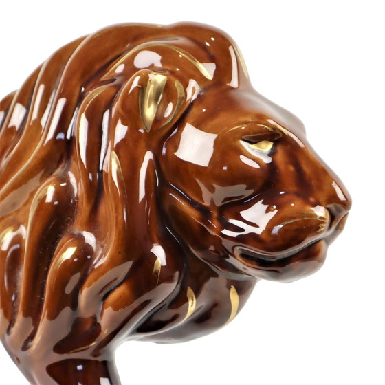 Image 1 of Statua di leone d'epoca in ceramica
