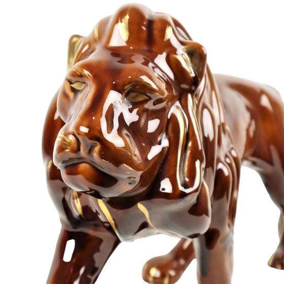 Image 1 of Statua di leone d'epoca in ceramica