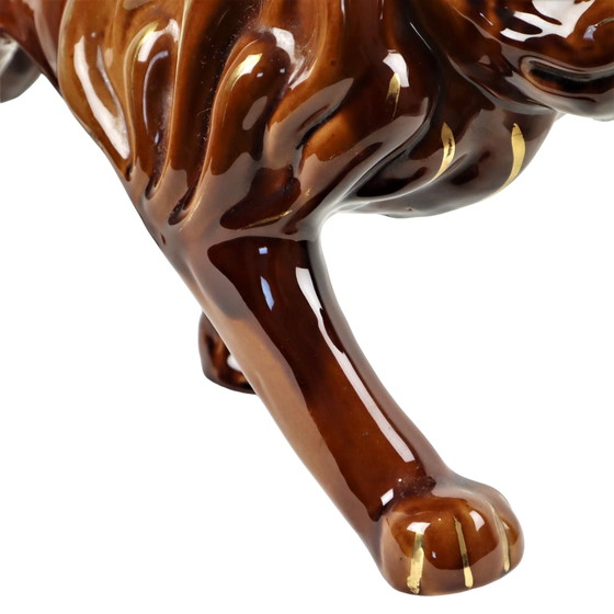 Image 1 of Statua di leone d'epoca in ceramica