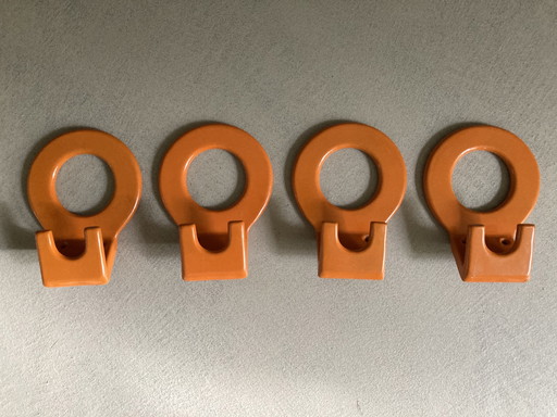 4x Retro coat hooks