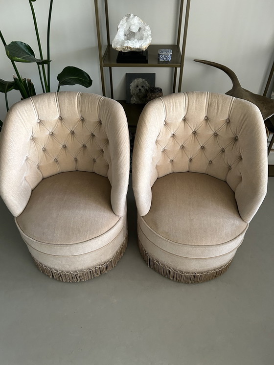 Image 1 of 2x Velvet Vintage Club Armchair