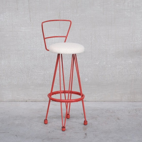 Image 1 of Pair of vintage stools in metal and buckles, France 1970s