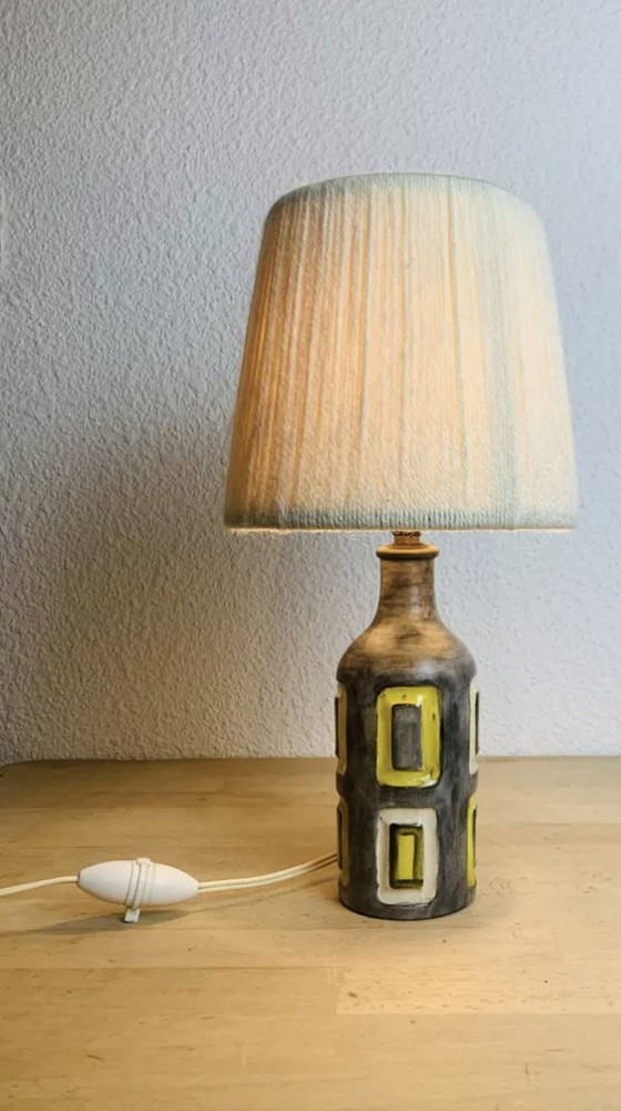 Image 1 of Ceramic Lamp 50's, Lampshade Wool