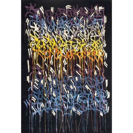 Vintage Rainbow rug by JonOne and Boccara