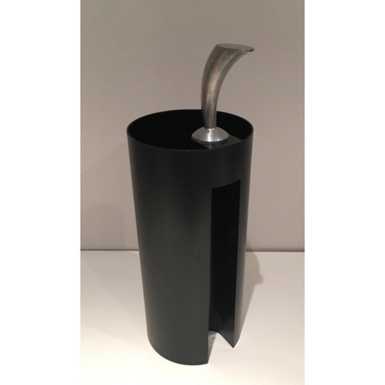 Image 1 of Vintage black plastic and chrome "Golf" umbrella stand, 1970