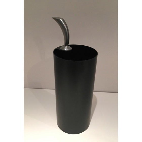 Image 1 of Vintage black plastic and chrome "Golf" umbrella stand, 1970