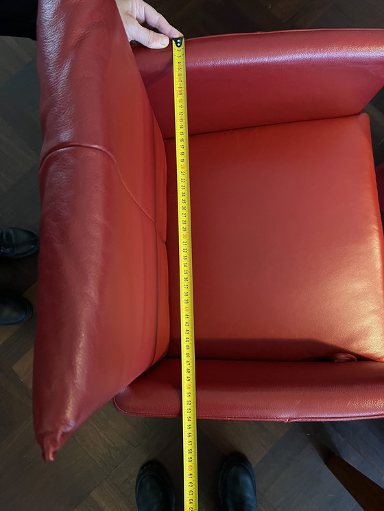 Image 1 of 6 sedie da pranzo in pelle Gealux con ruote.