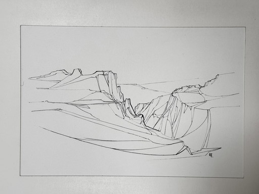 Landscape (Ink) - Eugène Eechaut (1928-2019)