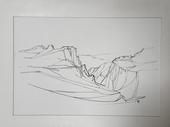 Image 1 of Landscape (Ink) - Eugène Eechaut (1928-2019)