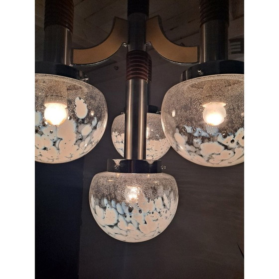 Image 1 of Vintage chandelier with four glass globes, 1970s