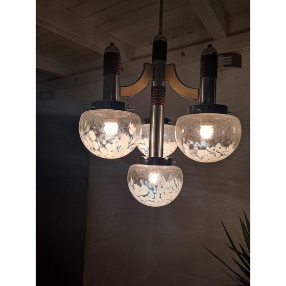 Image 1 of Vintage chandelier with four glass globes, 1970s