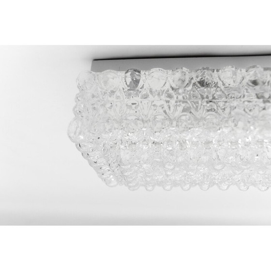 Image 1 of Vintage square Bega ceiling lamp in bubbled glass, 1960