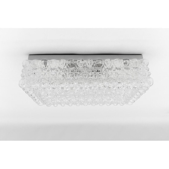 Image 1 of Vintage square Bega ceiling lamp in bubbled glass, 1960