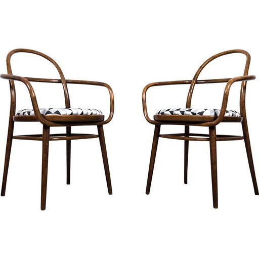 Pair of mid century bentwood armchairs by Radomír Hofman for Ton