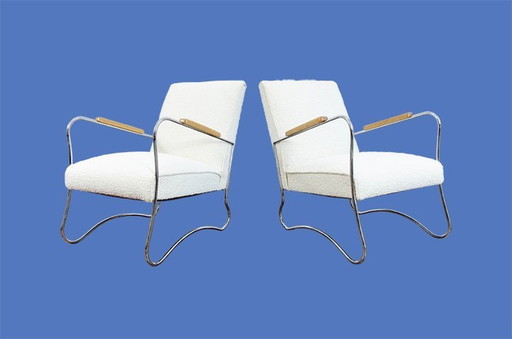 Pair Of Mid-Century Armchairs By Fmw, Poland, 1950’S