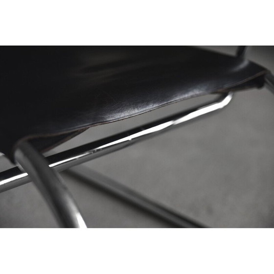Image 1 of Vintage German leather cantilever chrome-plated tubular steel Bauhaus chair by Franco Albini for Tecta, 1950s