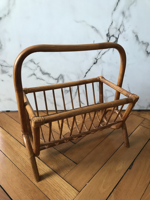 Rattan magazine rack