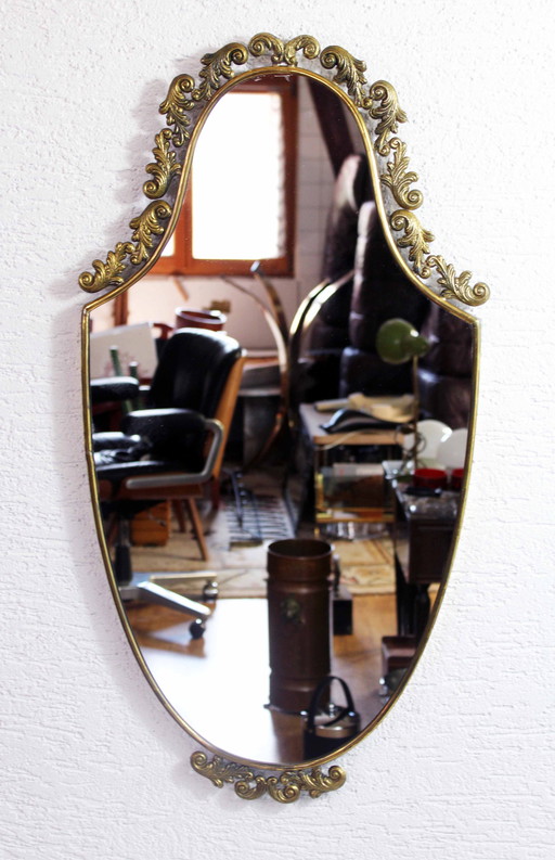 Italian Brass Mirror 1960