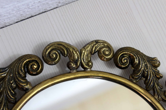 Image 1 of Italian Brass Mirror 1960