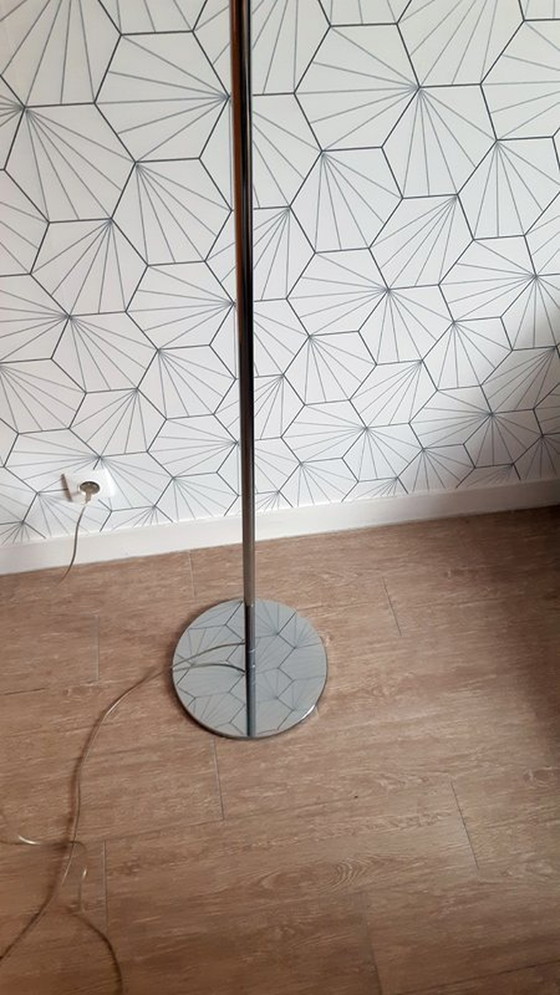 Image 1 of Christian Ploderer "Cpl F1" Floor Lamp with Chrome Base and Blown Glass Shade.